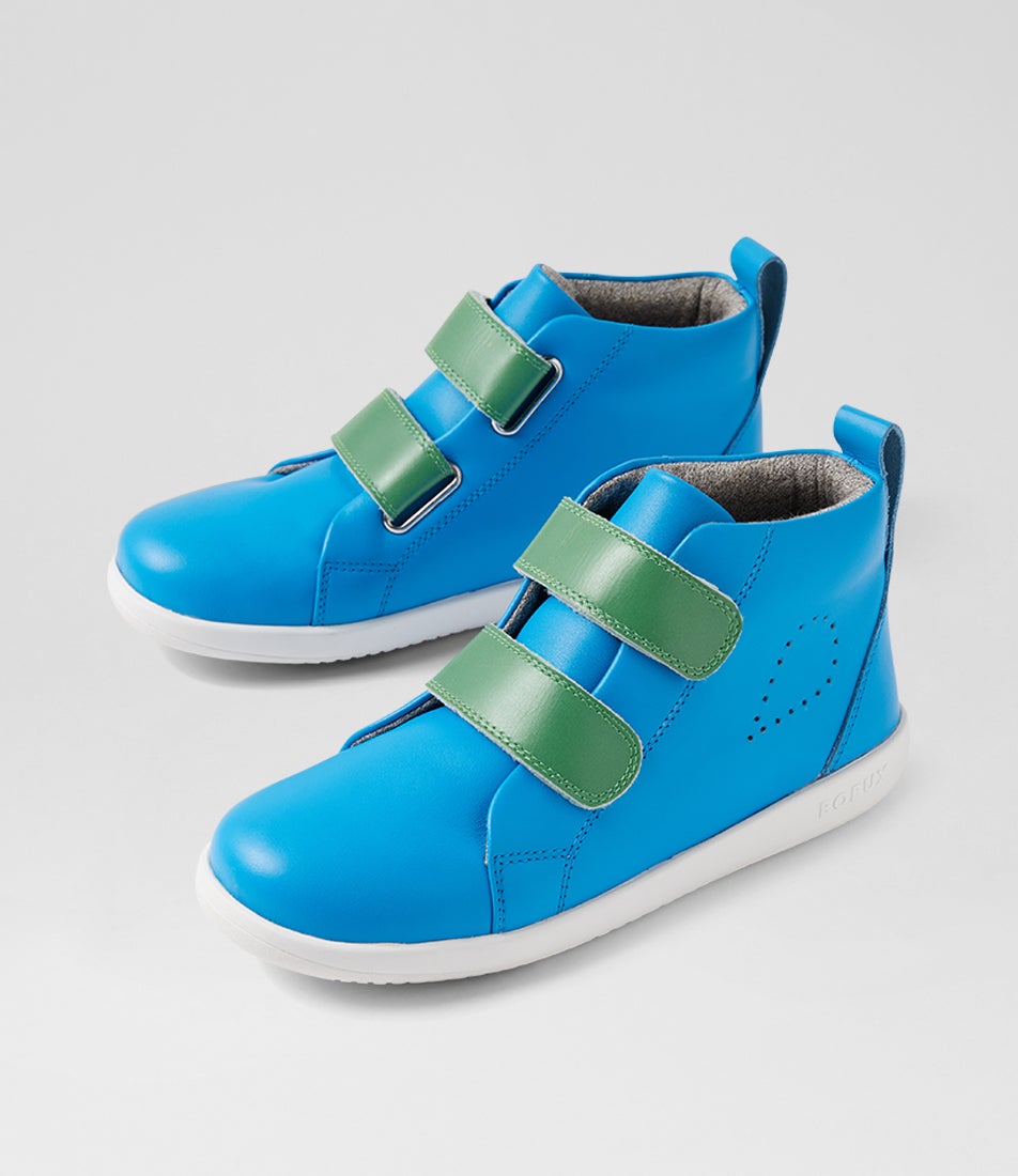 bobux Kp Grass Court High Brilliant Blue Leather Ankle Boots