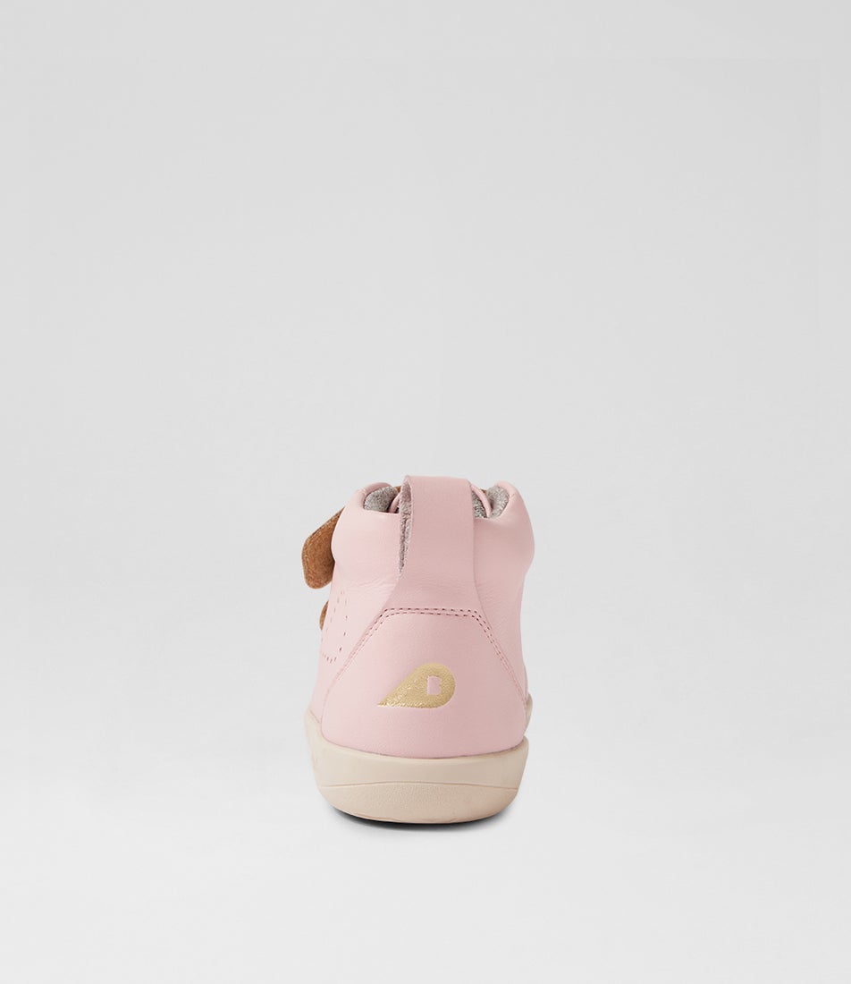 Bobux Kp Grass Court High Junior Ballet Pink Leather Ankle Boots