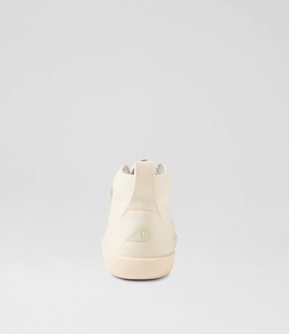 Bobux Kp Grass Court High Junior Chalk Canvas Ankle Boots
