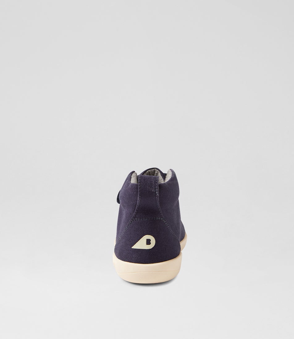 Bobux Kp Grass Court High Junior Navy Canvas Ankle Boots