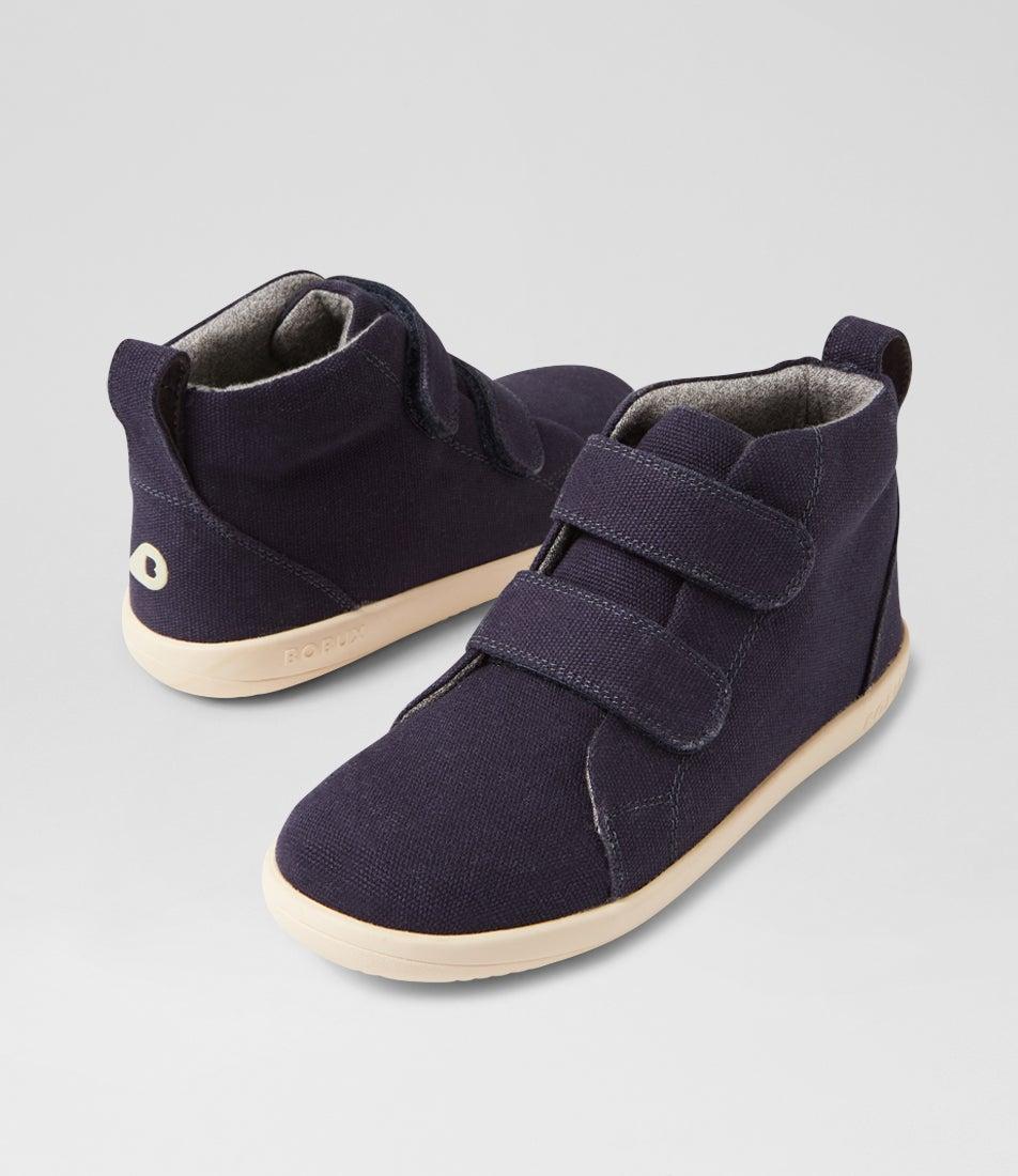 bobux Kp Grass Court High Junior Navy Canvas Ankle Boots