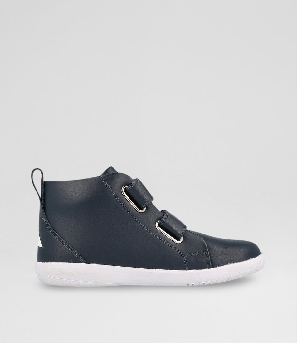 Bobux Kp Grass Court High Junior Navy Leather Ankle Boots