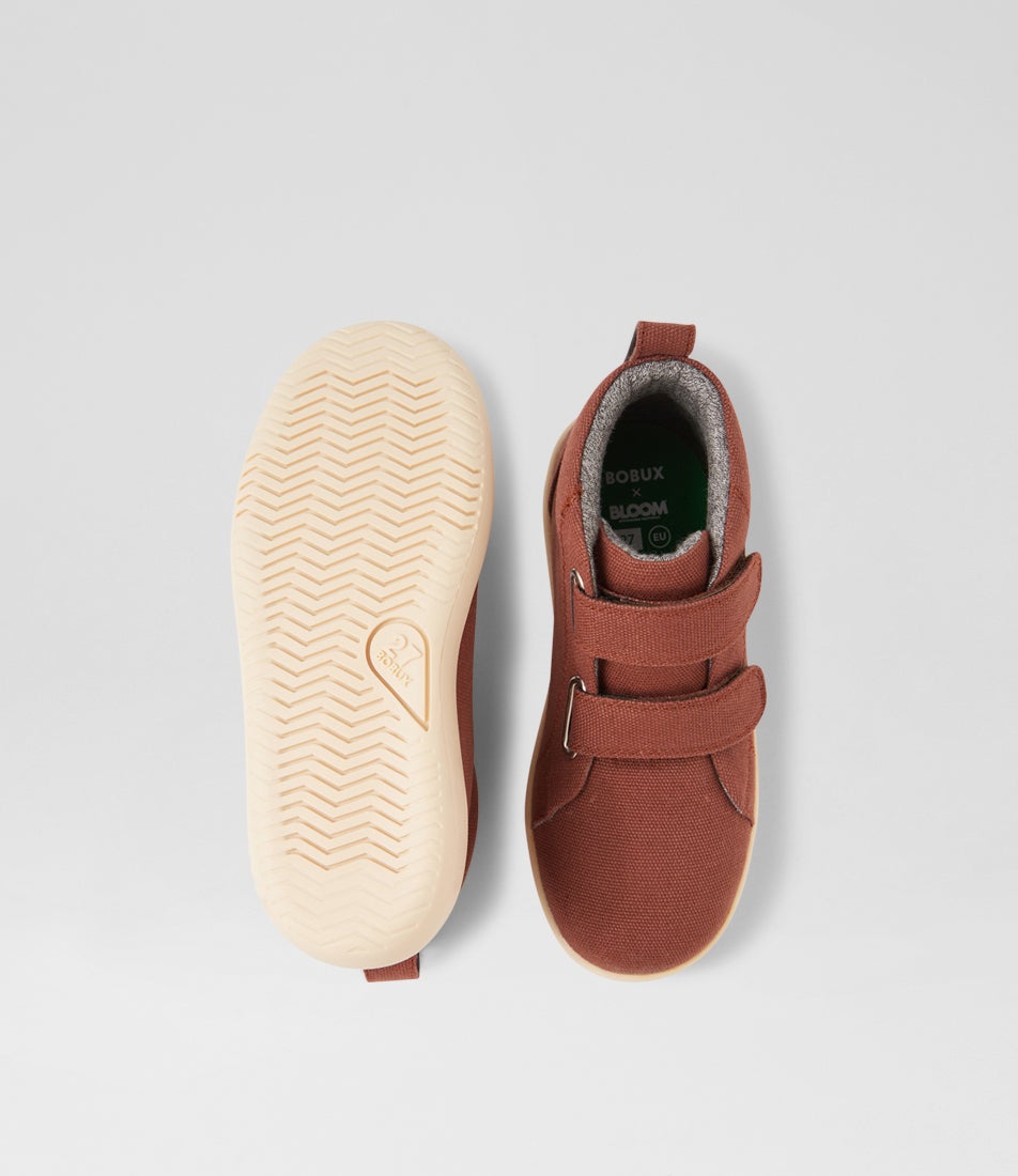 Bobux Kp Grass Court High Junior Nutshell Canvas Ankle Boots