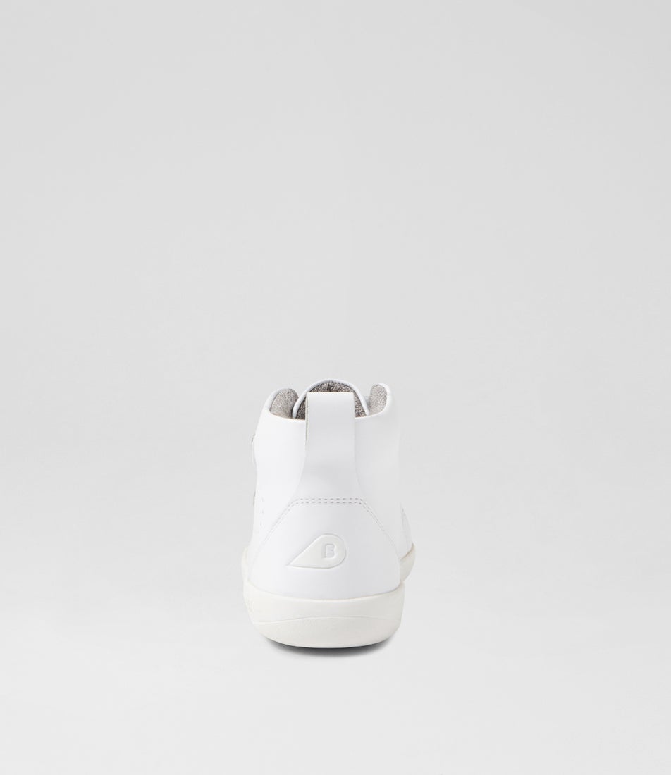 Bobux Kp Grass Court High Junior Optical White Leather Ankle Boots