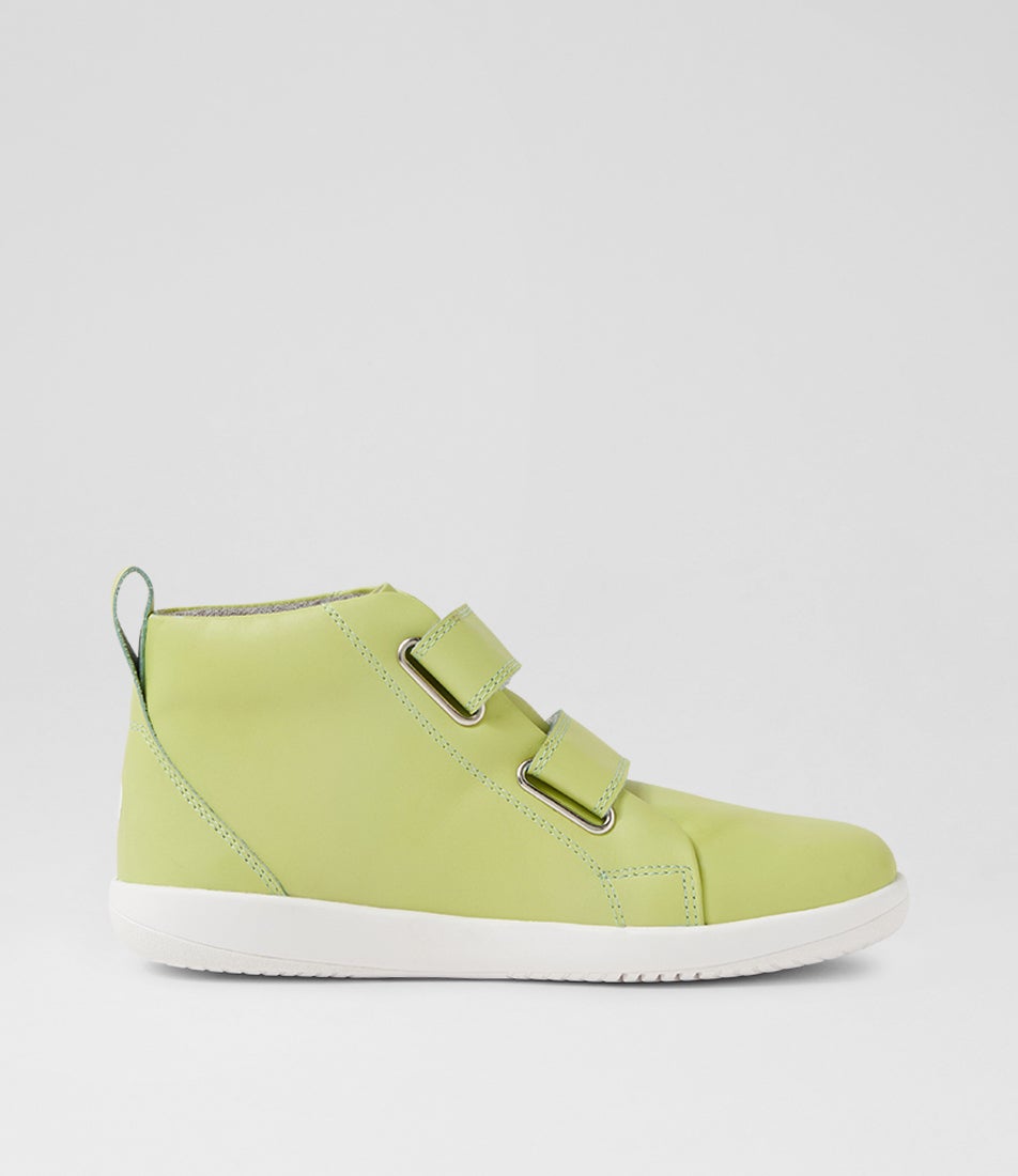 Bobux Kp Grass Court High Junior Shadow Lime Leather Ankle Boots