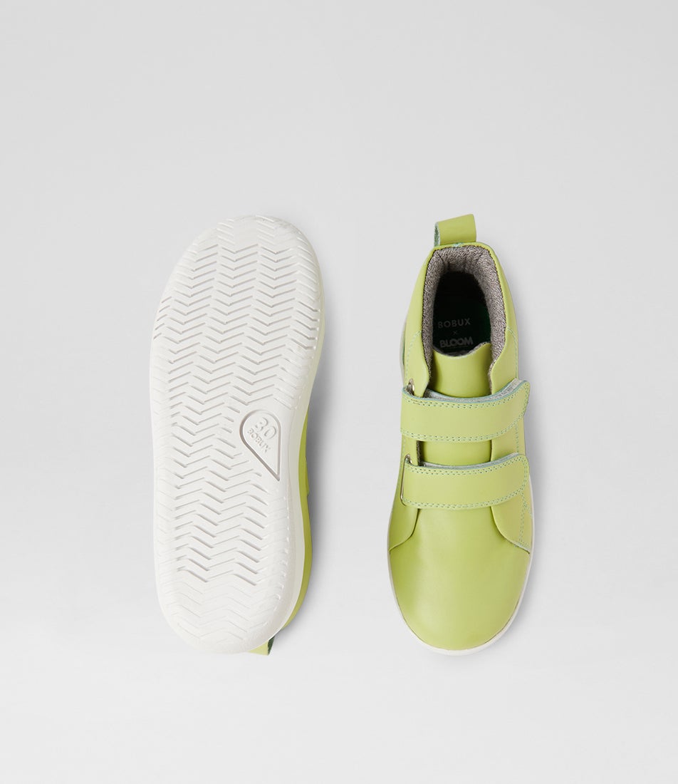 Bobux Kp Grass Court High Junior Shadow Lime Leather Ankle Boots