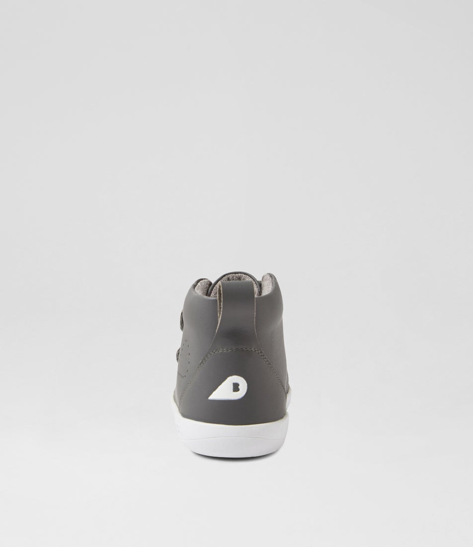Bobux Kp Grass Court High Junior Smoke Leather Ankle Boots