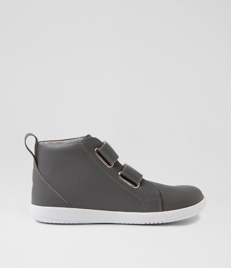 Bobux Kp Grass Court High Junior Smoke Leather Ankle Boots