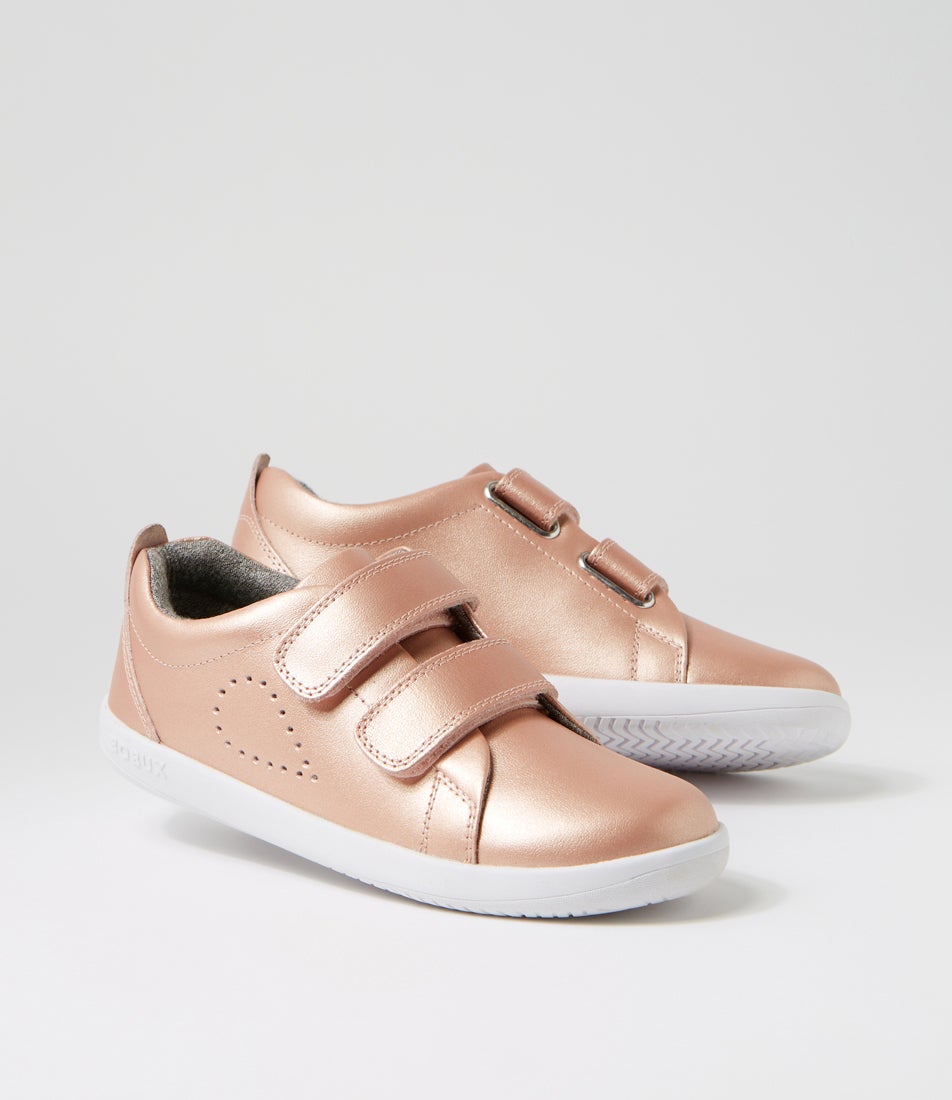 Bobux Kp Grass Court Junior Rose Gold Leather Sneakers