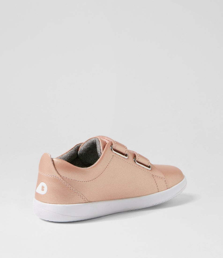 Bobux Kp Grass Court Junior Rose Gold Leather Sneakers