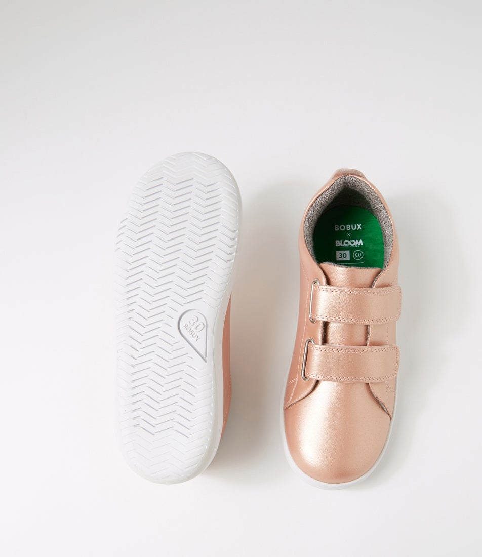 Bobux Kp Grass Court Junior Rose Gold Leather Sneakers