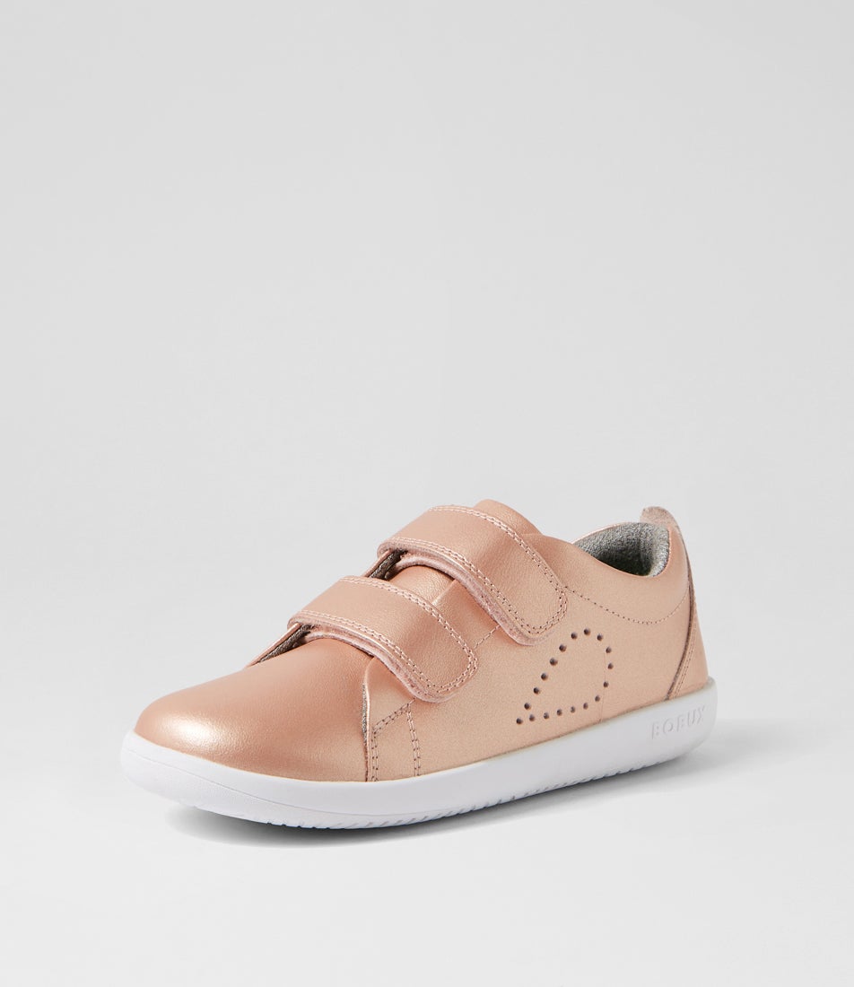 bobux Kp Grass Court Junior Rose Gold Leather Sneakers