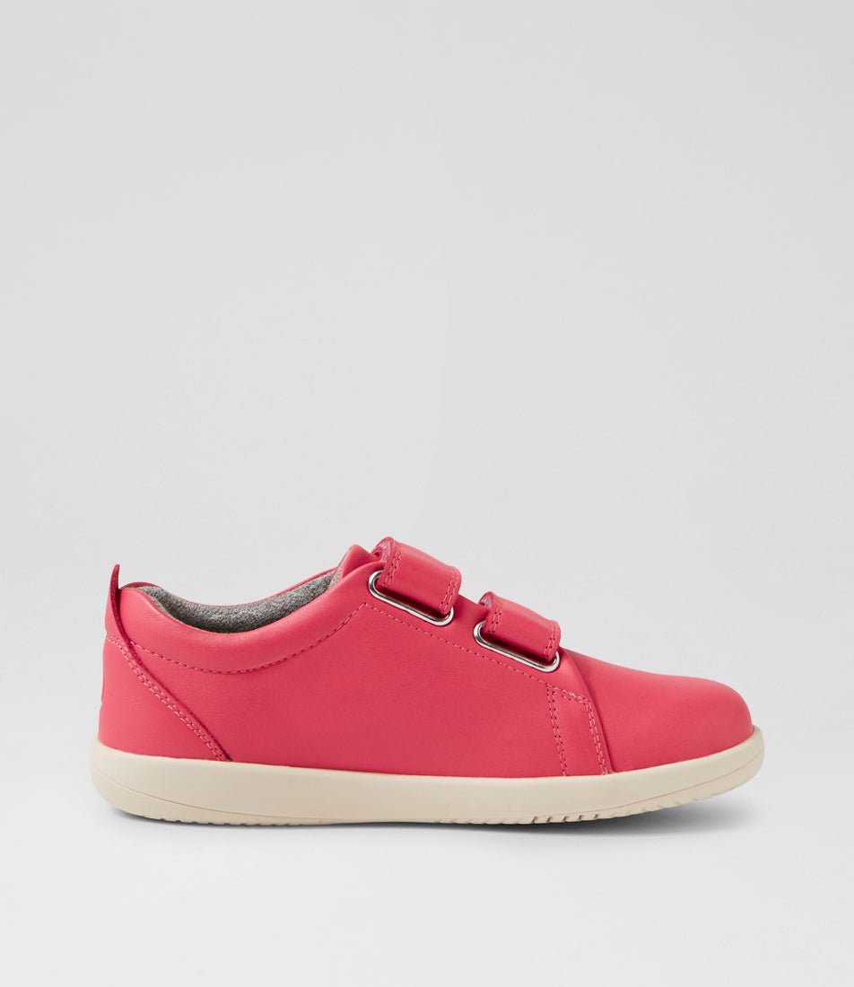 Bobux Kp Grass Court Radiant Raspberry Leather Flat Shoes