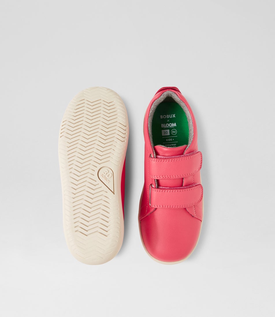 Bobux Kp Grass Court Radiant Raspberry Leather Flat Shoes