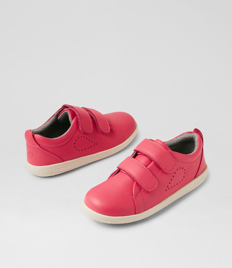 bobux Kp Grass Court Radiant Raspberry Leather Flat Shoes