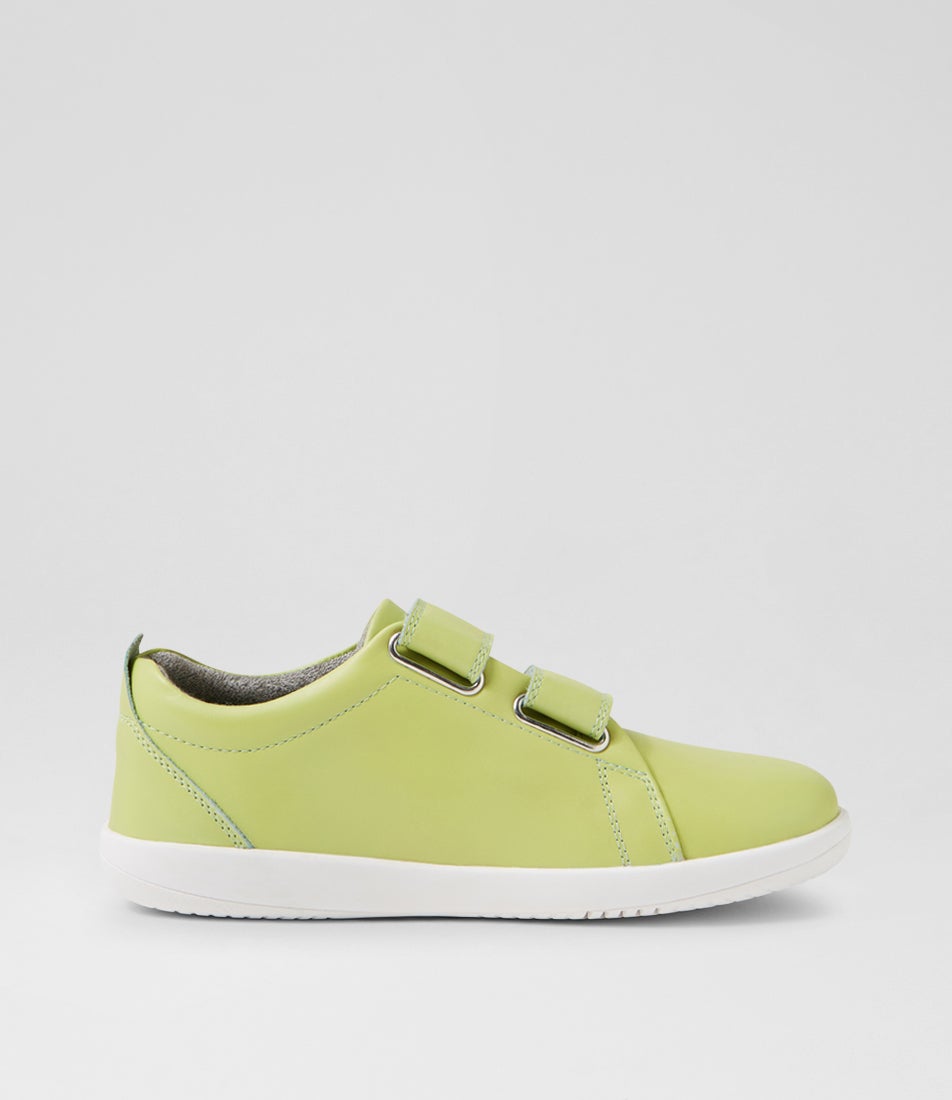 Bobux Kp Grass Court Shadow Lime Leather Flat Shoes