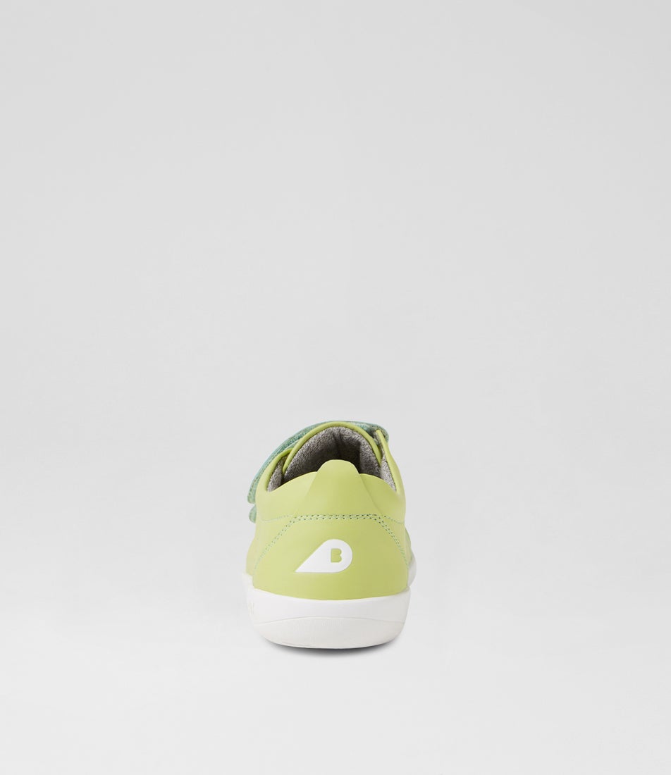 Bobux Kp Grass Court Shadow Lime Leather Flat Shoes