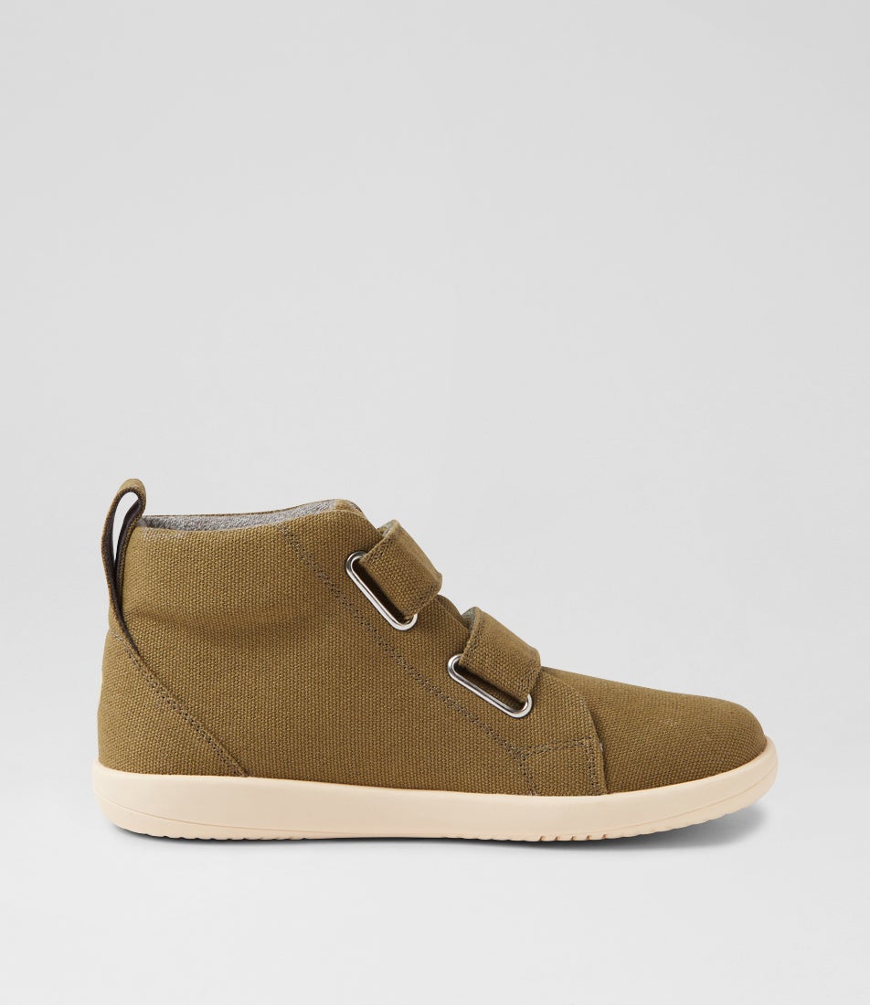 Bobux Kp Grass Junior Court High Canvas Sea Kelp Canvas Ankle Boots