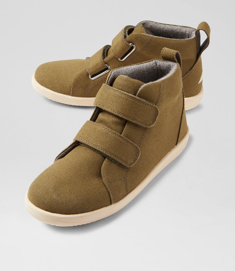bobux Kp Grass Junior Court High Canvas Sea Kelp Canvas Ankle Boots