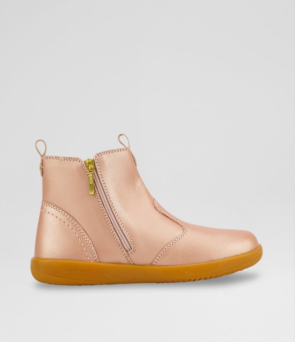 Bobux Kp Jodhpur Junior Rose Gold Leather Chelsea Boots