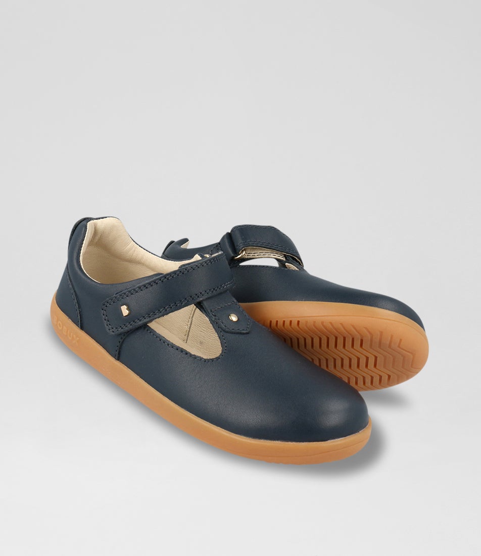 Bobux Kp Louise Junior Navy Navy Leather Flat Shoes
