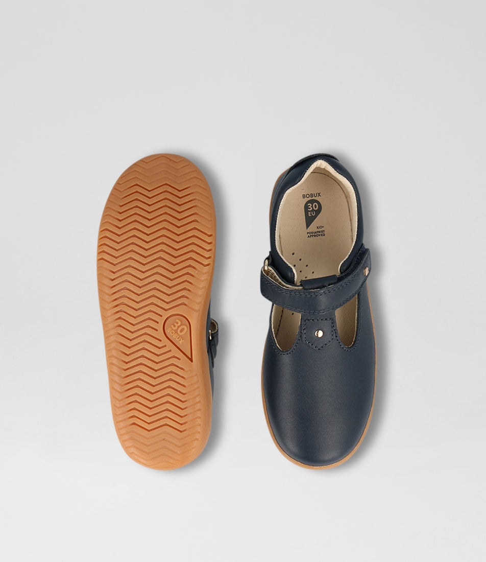 bobux Kp Louise Junior Navy Navy Leather Flat Shoes