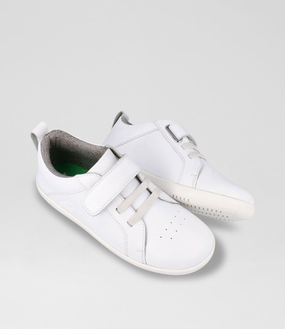 Bobux Kp Pace Junior Optical White Leather Sneakers