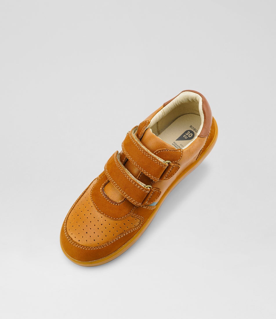 Bobux Kp Riley Junior Caramel Toffee Leather Sneakers