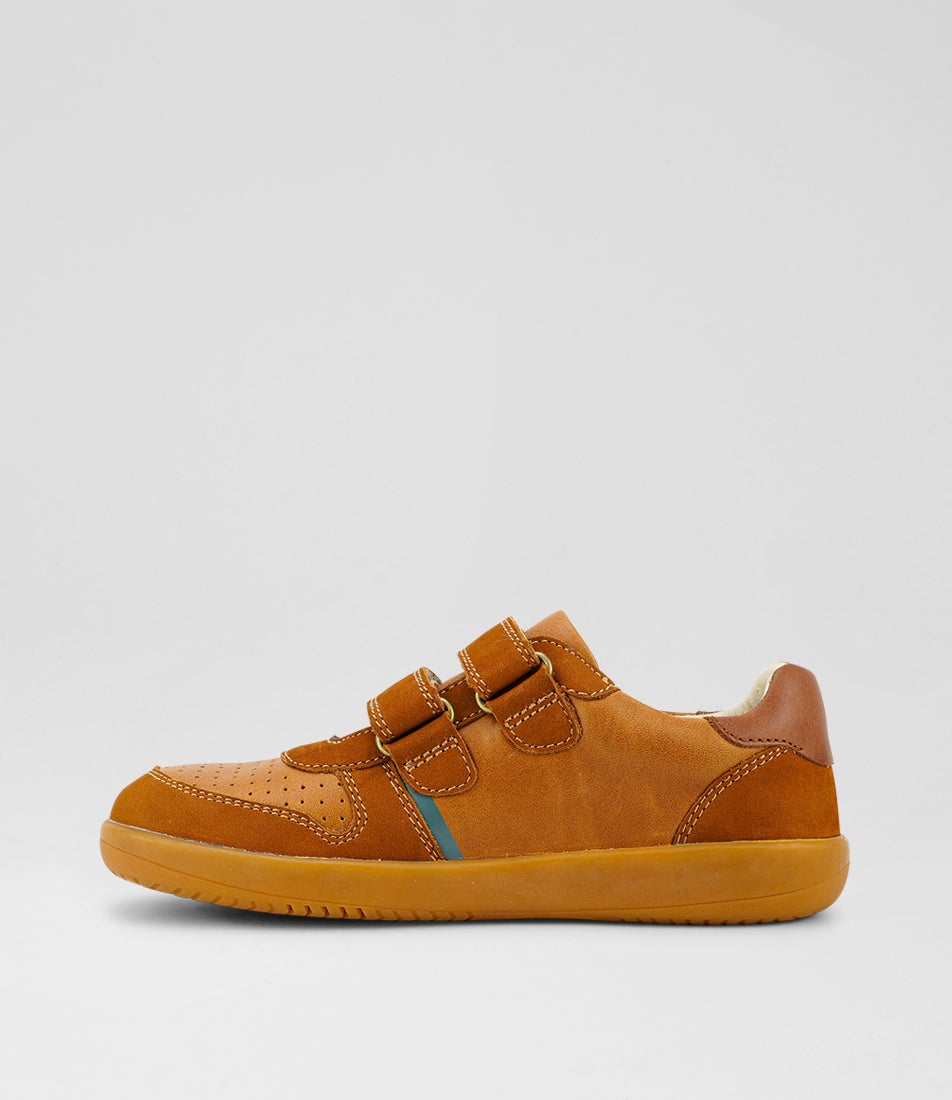 Bobux Kp Riley Junior Caramel Toffee Leather Sneakers