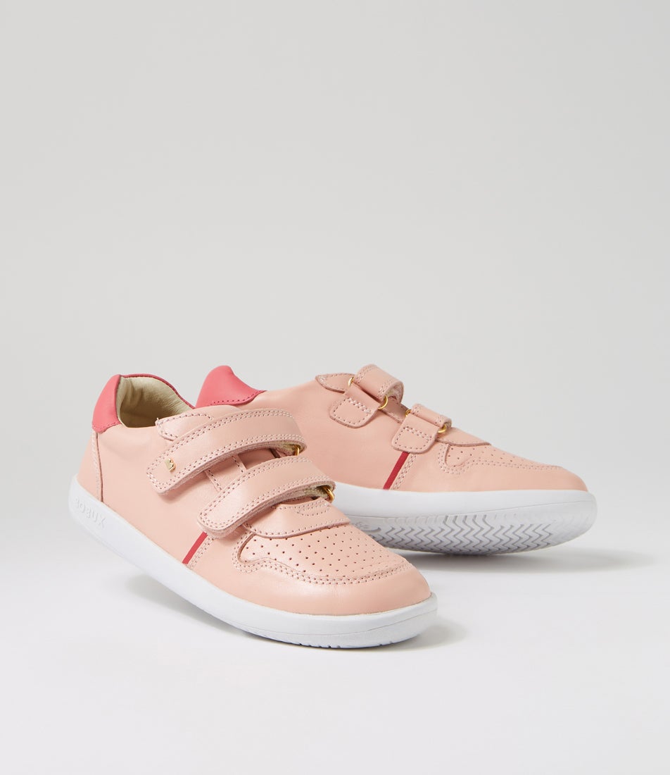 bobux Kp Riley Junior Seashell Guava Leather Sneakers