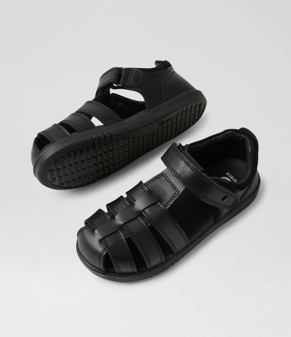 Bobux Kp Roam School Junior Black Leather Flat Shoes