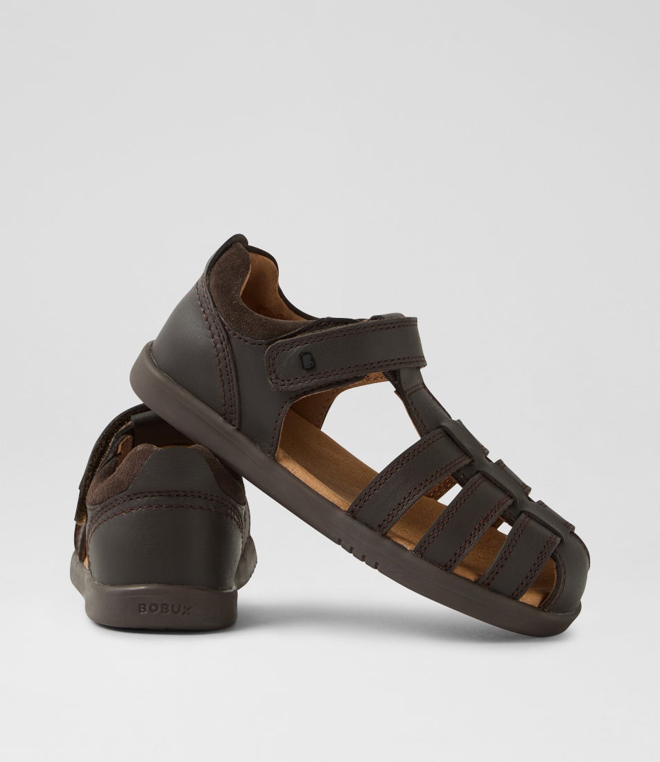 bobux Kp Roam School Junior Brown Leather Flat Shoes