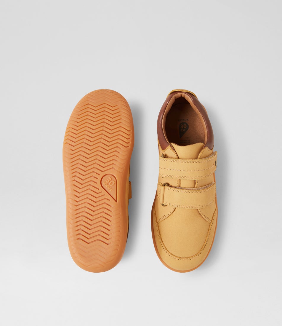 Bobux Kp Timber Low Junior Oak Buff Nubuck Flat Shoes