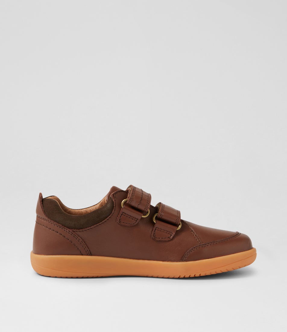 Bobux Kp Timber Low Junior Toffee Leather Flat Shoes