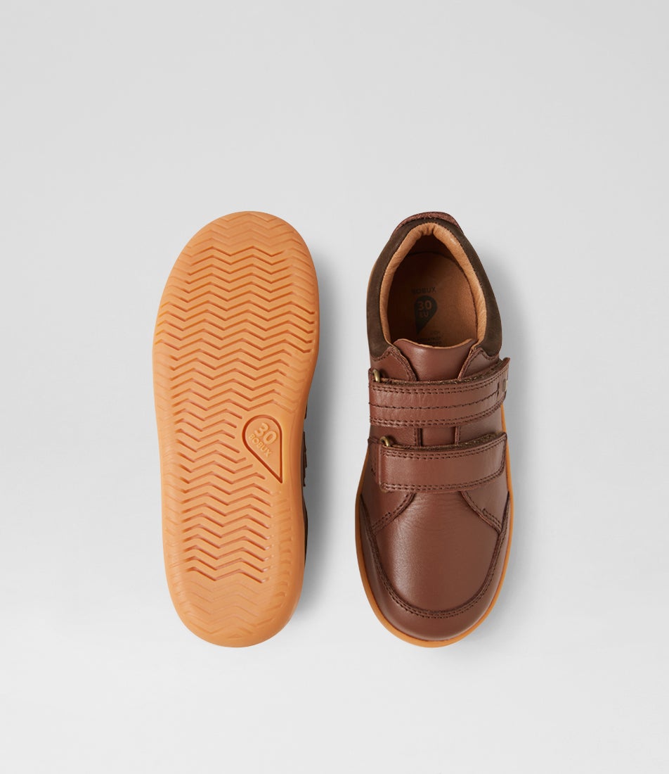 Bobux Kp Timber Low Junior Toffee Leather Flat Shoes