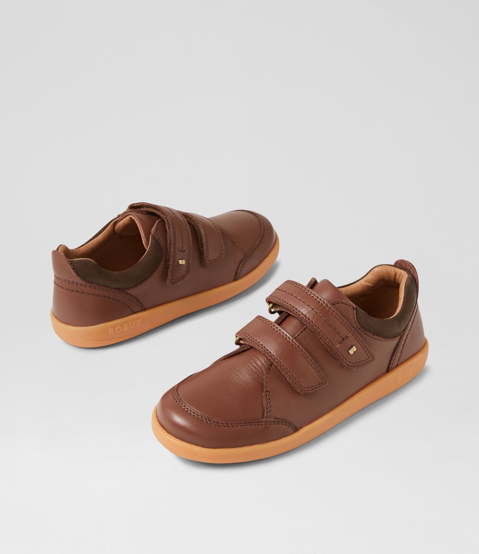 bobux Kp Timber Low Junior Toffee Leather Flat Shoes