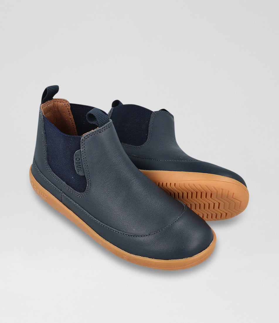 Bobux Kp Traveler Junior Navy Leather Chelsea Boots