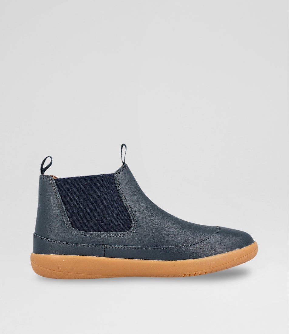 bobux Kp Traveler Junior Navy Leather Chelsea Boots