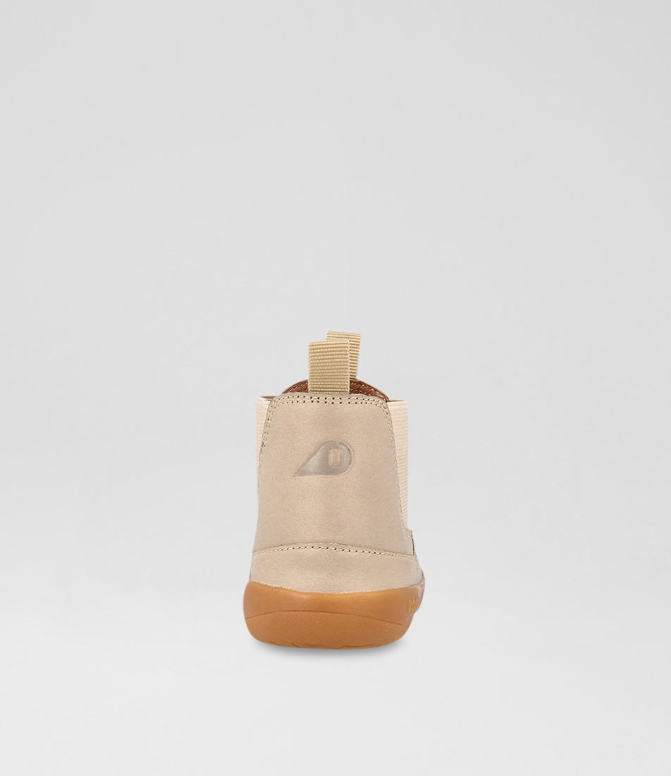 Bobux Kp Traveler Junior Oat Milk Leather Chelsea Boots