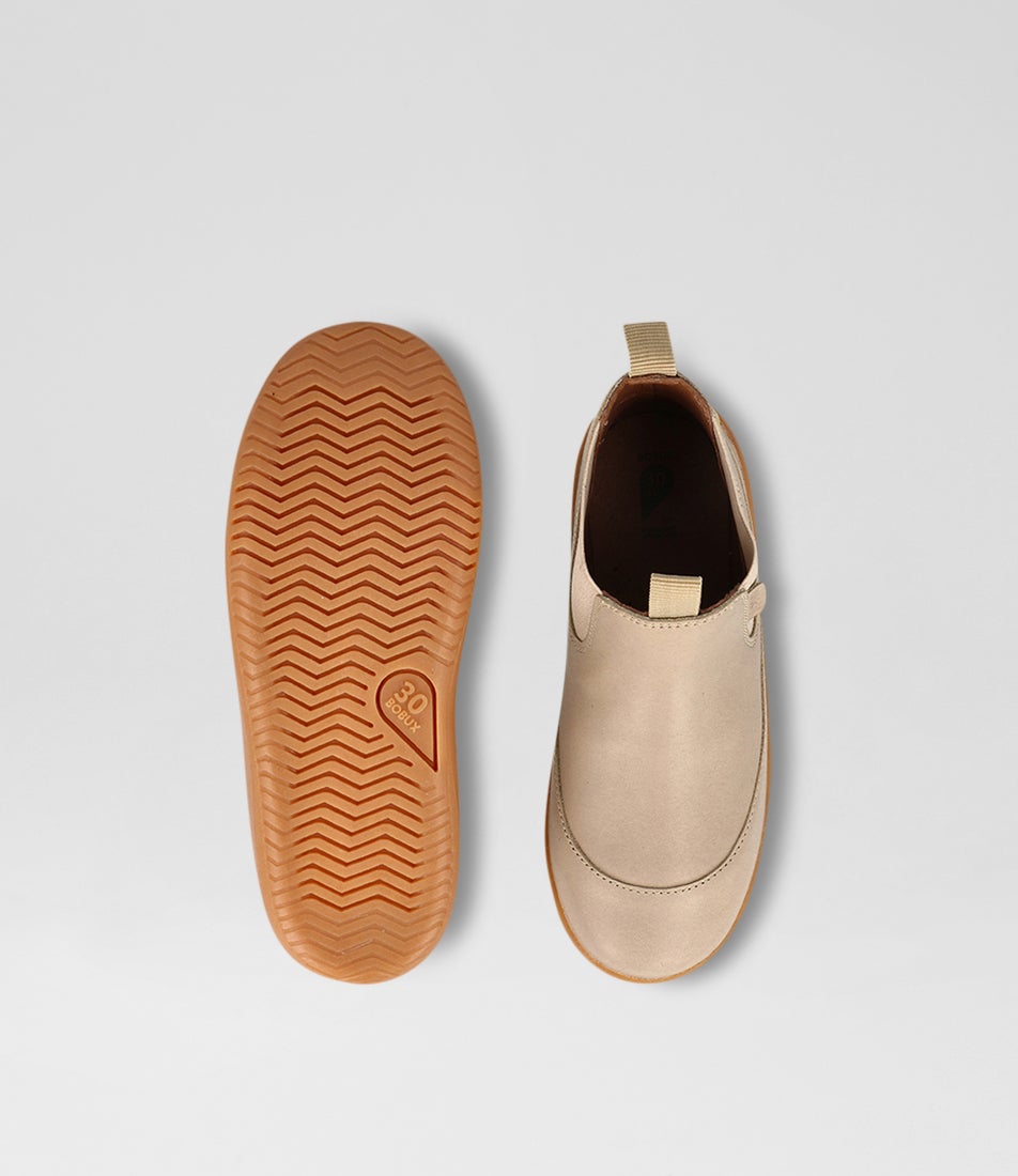 Bobux Kp Traveler Junior Oat Milk Leather Chelsea Boots