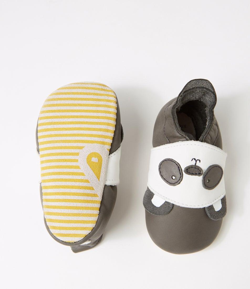 Bobux Ss Bam Boo Infant Charcoal Leather Flat Shoes