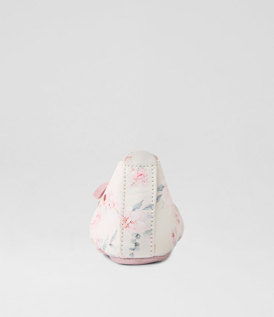 Bobux Ss Camille Lace Infant White Peachskin Leather Flat Shoes