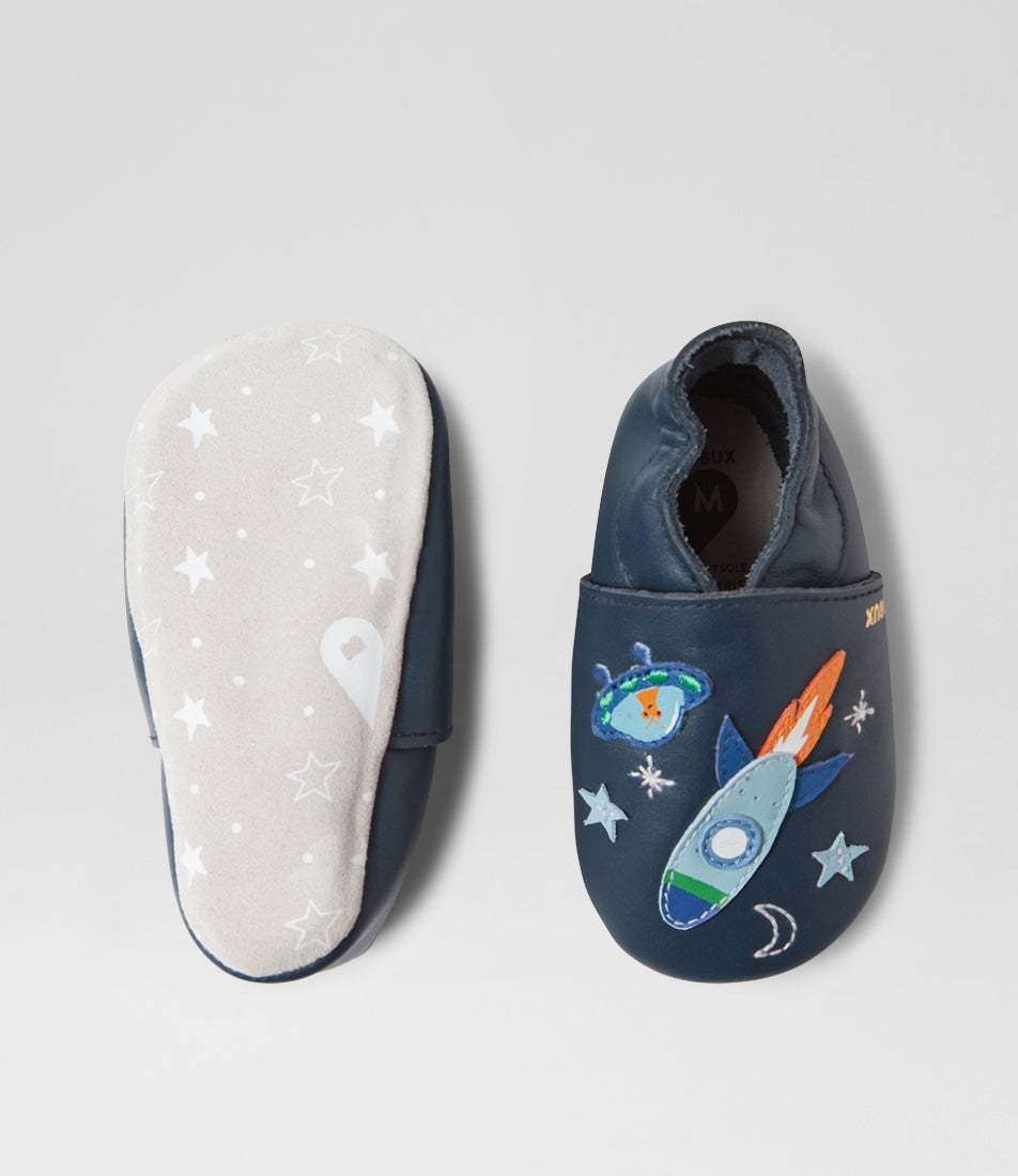Bobux Ss Cosmic Rocket Infant Navy Leather Flat Shoes
