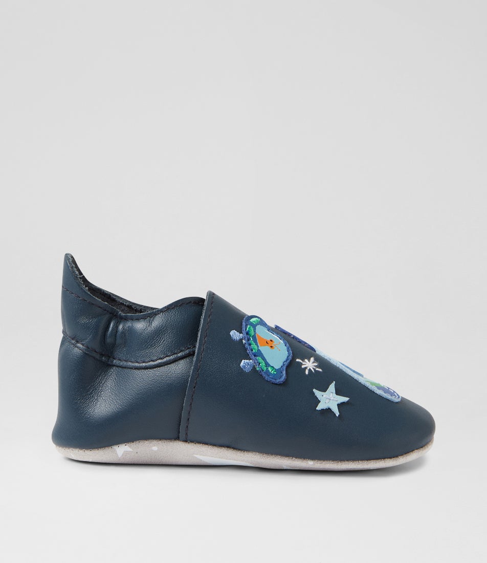 Bobux Ss Cosmic Rocket Infant Navy Leather Flat Shoes