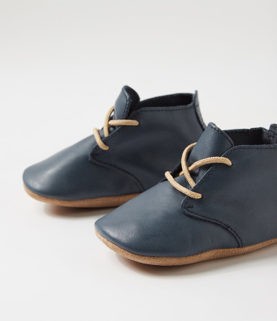 bobux Ss Desert Lace Infant Navy Leather Ankle Boots