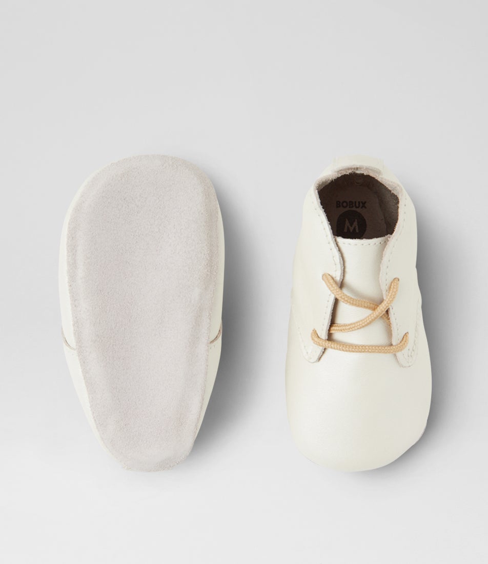 Bobux Ss Desert Lace Infant Pearl Leather Ankle Boots