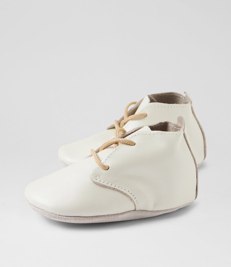 bobux Ss Desert Lace Infant Pearl Leather Ankle Boots