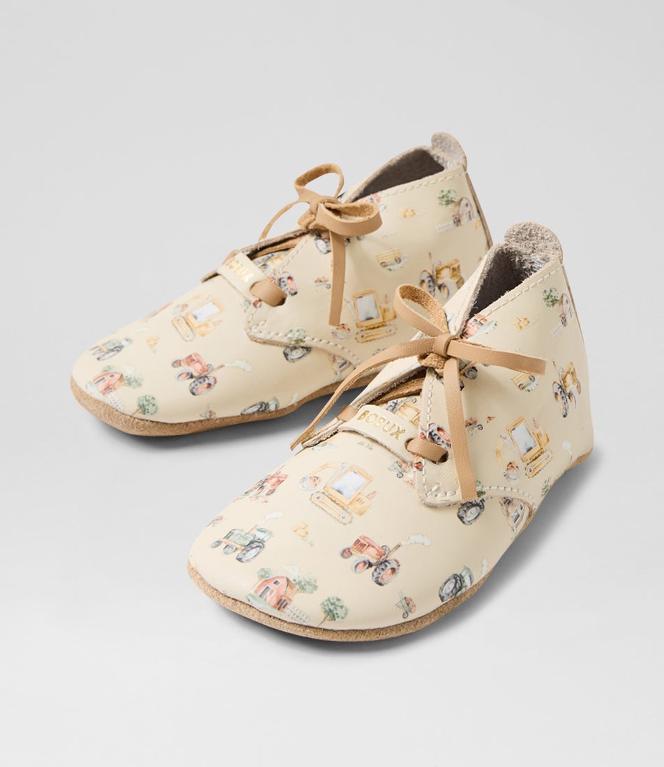 bobux Ss Digger Lace Infant White Swan Multi Leather Flat Shoes