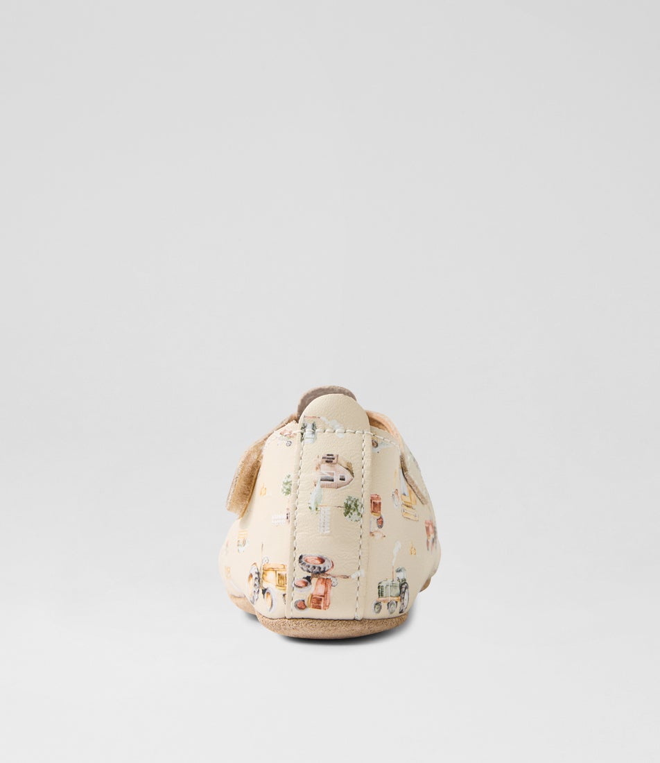 Bobux Ss Digger T Bar Infant White Swan Multi Leather Flat Shoes