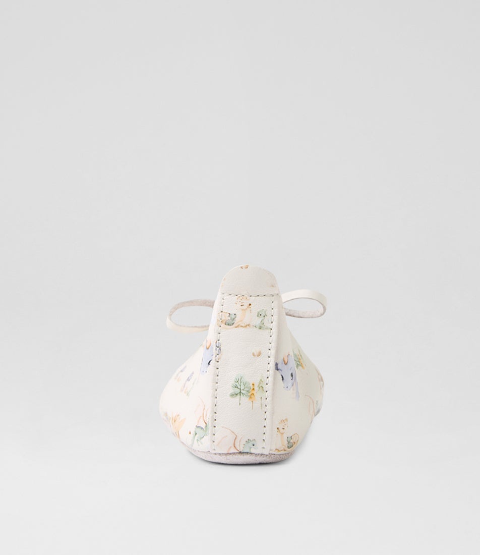 Bobux Ss Dragon Lace Infant White Multi Leather Flat Shoes